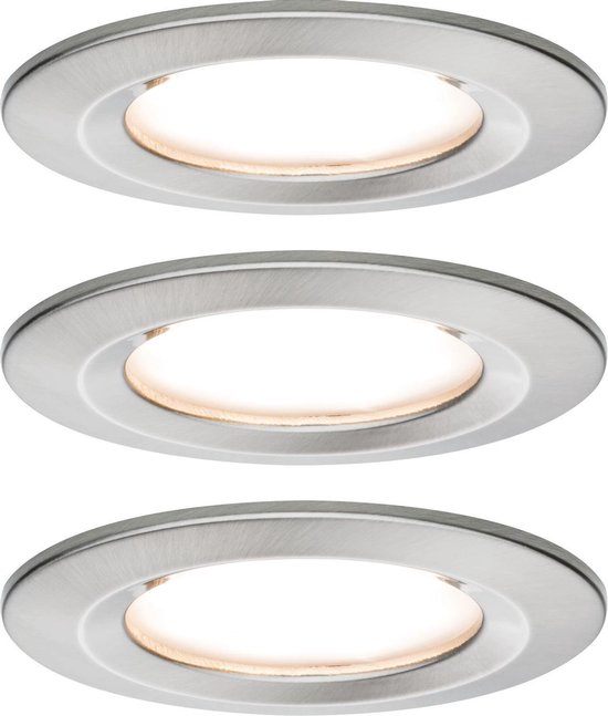 Vergelijken Retentie Aardappelen Paulmann Nova Inbouwlamp voor badkamer Set van 3 stuks LED LED 19.5 W IP44  RVS... | bol.com