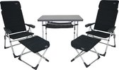 Crespo - Set AA-213 - Tafel met 2 stoelen en voetenbankjes en accessoires - Grijs (82)