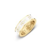 Key moments 8KM-R0005-52 Stalen Ring - Dames - Wit - Emaille - LOVE HOPE JOY - Maat 52 - Staal - Gold Plated