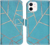 iMoshion Design Softcase Book Case iPhone 12 Mini hoesje - Blue Graphic