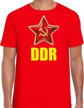DDR / Duitsland t-shirt rood voor heren - communistisch verkleed shirt - verkleedkleding / kostuum S