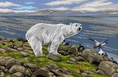 Voorbedrukt stramien POLAR BEAR - ORCHIDEA 40 x 60 (EXCLUSIEF GARENS)