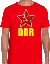 DDR / Duitsland t-shirt rood voor heren - communistisch verkleed shirt - verkleedkleding / kostuum M