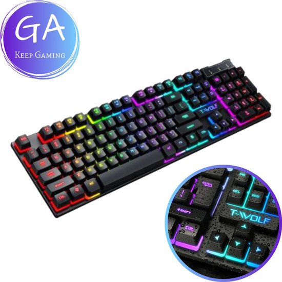 GA Gaming Accessoires Toetsenbord – Gaming Toetsenbord – Game Toetsenbord – Gaming Keyboard – QWERTY – USB – Zwart