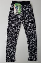 Meisjes legging bandana thermo legging gevoerd zwart maat 128/134