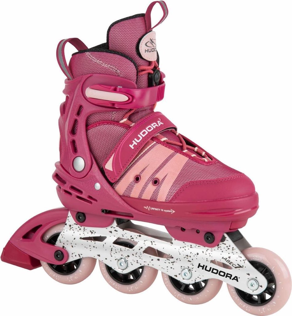HUDORA Inline Skates Comfort Strong Berry Size 35-40 Soft Boot Inline Roller Skates Adjustable in Length and Width