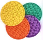 Pop it Fidget toys - Set van 4 - Geel, Oranje, Groen, Paars - Stressbestendig - Anti-Stress - 4 PACK