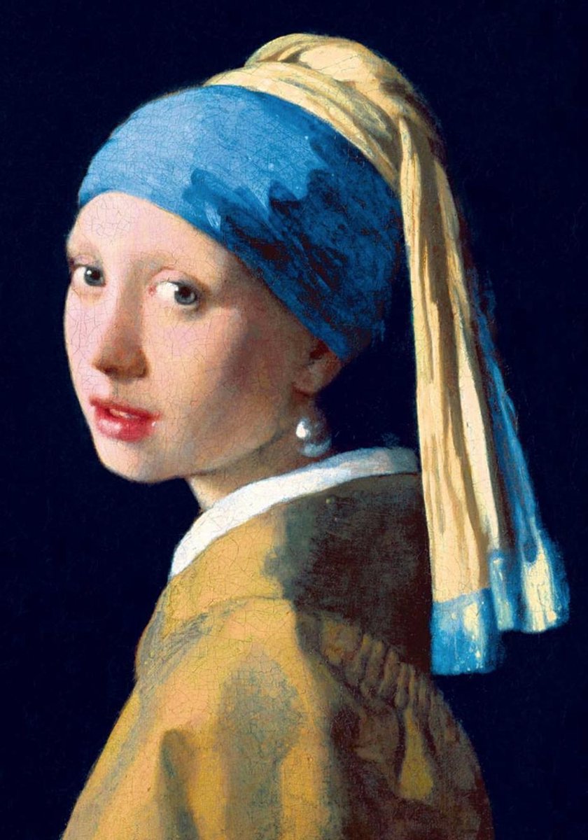 Vermeer Het meisje met de parel, 1665 (1000 stukjes,kunst puzzel) Vermeer Het meisje met de parel, 1665 (1000 stukjes,kunst puzzel)