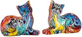 kat liggend - polyresin kat pop art