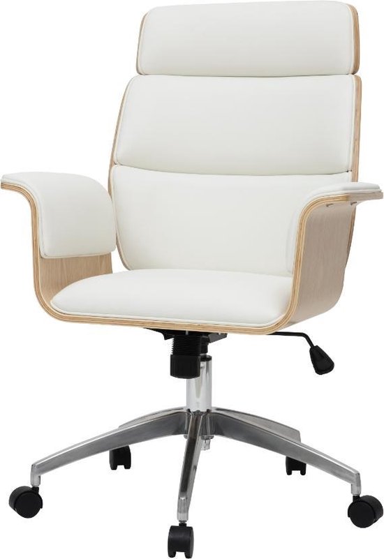 plan Stevig samenwerken Maison's bureaustoel – Stoel – Bureaustoel – Office Chair – Draaiende stoel  – Wit –... | bol.com