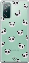 Samsung S20 FE transparant hoesje - Panda | Samsung S20 FE case | zwart | Casimoda