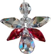 Geluksengel Van Swarovski Kristallen Rood ( Geluks Engel , Beschermengel , Raamhanger , Raamkristal )