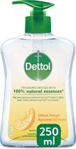 Dettol Handzeep - Antibacterieel - Citrusgeur verrijkt met 100% natuurlijke oliën - 250ML