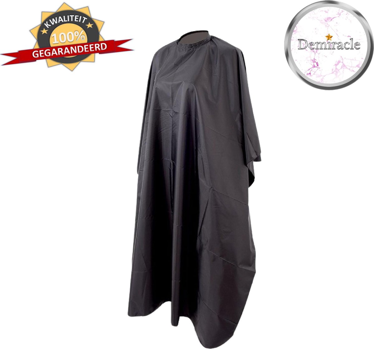 Demiracle® Premium Kapmantel – Salonkwaliteit – Nylon – Zwart – Kapper – Kappersschort