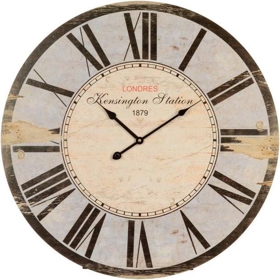 Blanc station Chiffres romains Horloge Murale 40 Cm Vintage Cuisine Shabby Chic 