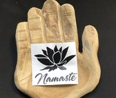 Wellness-House | Sticker Lotus Namaste 15 * 16 cm | Raamsticker |Laptopsticker | Autosticker | Wandsticker | Sticker | Zen Cadeau