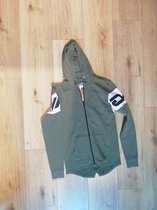 Vingino jongens vest, kleur olijfgroen, maat 18