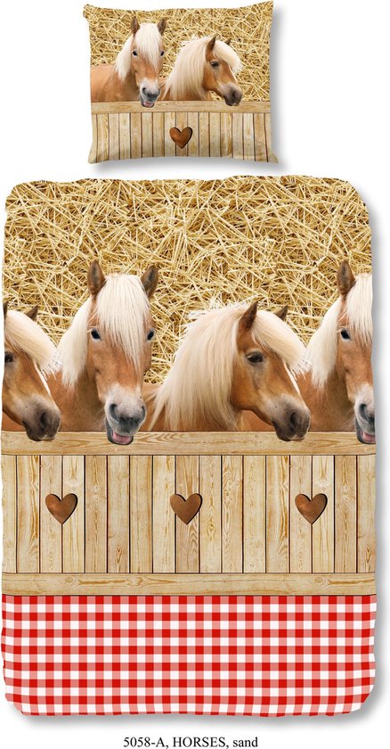 Good Morning Horses - Dekbedovertrek - Paarden  - Zand
