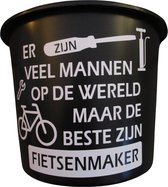 Cadeau Emmer - Fietsenmaker - 12 liter - zwart - cadeau - geschenk - gift- kado - surprise - verjaardag