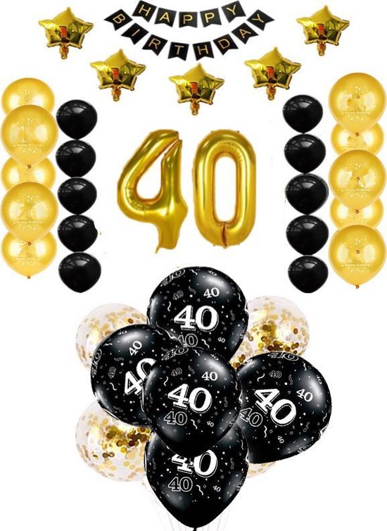 Gouverneur Geschiktheid renderen 40 jaar verjaardag feest pakket Versiering Ballonnen voor feest 40 jaar.  Ballonnen... | bol.com