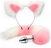 Kinky Secrets Roze Buttplug Staart Met Oortjes - Anale Staart Voor Petplay En Furry