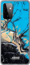 6F hoesje - geschikt voor Samsung Galaxy A72 -  Transparant TPU Case - Blue meets Dark Marble #ffffff