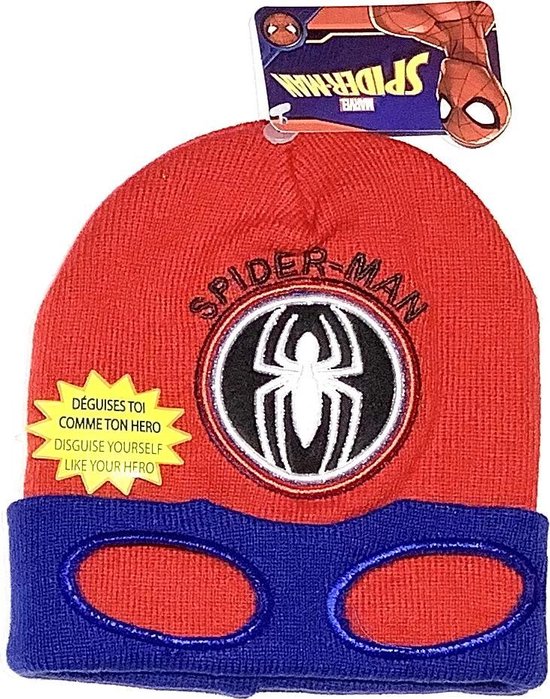 Marvel Spiderman - ensemble hiver bonnet + col + gants - rouge / bleu  taille 52 cm... | bol.com
