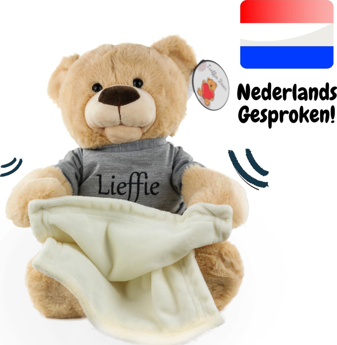 Lieffie Kiekeboe Beer – Nederlands Gesproken – Interactieve Peek A Boo Knuffel – Pratende Teddybeer – Speelgoed - 30 cm - ’merkloos’