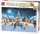 King Puzzel 1000 Stukjes (68 x 49 cm) - Christmas Village  - Legpuzzel Kerst / Winter/avond