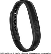Siliconen Bandje Zwart voor Fitbit Flex 2 - Kliksluiting – Armband Black - Maat: zie maatfoto