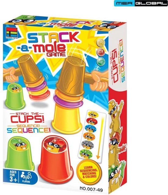 Thumbnail van een extra afbeelding van het spel Stack-A-Mole Game - Spelletjes voor Kinderen - Stapelspel op Tijd - Educatief Spelletje - Spel voor Kerst