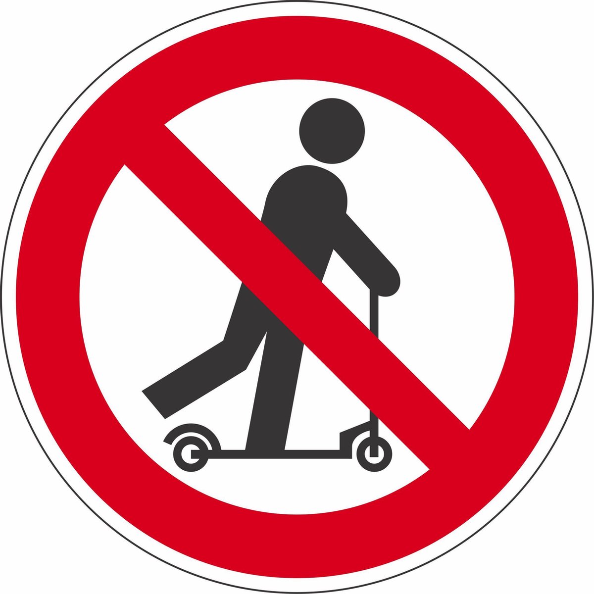 2 x Pictogram Sticker - Verbod Sticker - Verboden step te gebruiken - 20 cm