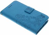 Klavertje Bloemen Booktype Huawei P8 Lite hoesje - Turquoise