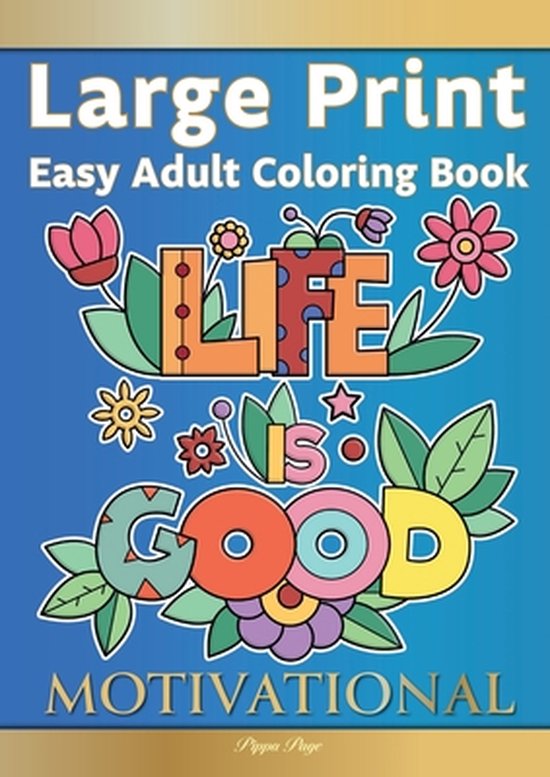 Easy Adult Coloring Book MOTIVATIONAL - cover