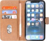 Book Case Wallet Cases - Portemonnee Telefoonhoesje - Booktype Hoesje - iPhone 12 Mini - Bruin