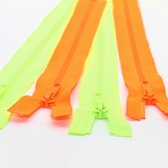 4st Opengaande RITSEN, FLUORESCERENDE Kleuren #T4 (2st Geel + 2st Oranje) Lengte 30cm