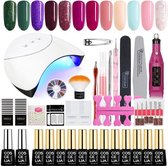 XL Gellak starterspakket- UV lamp 36W - 12 Kleuren Gel Polish - Nail Art- Elektrische Nagelfrees - Nageldroger- Nagellak Manicure