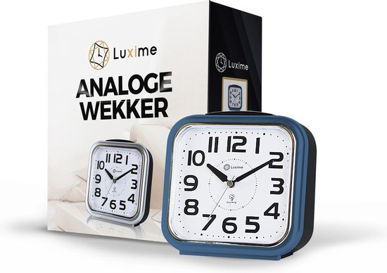 Luxime - Wekker Analoog Zonder Tikgeluid - Analoge Wekker - Senioren -  Slaapkamer - Blauw | bol.com