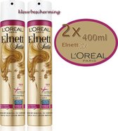 2x- L’Oréal Paris Elnett Satin Kleurbeschermende Fixatie Haarlak - 400 ml - Haarspray-4037900030895