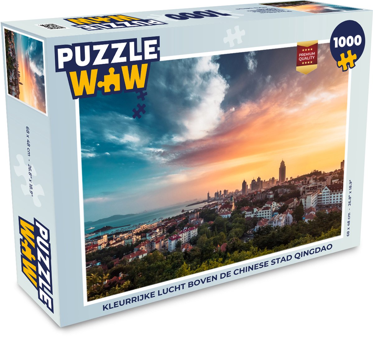 Afbeelding van product Puzzel 1000 stukjes volwassenen Qingdao 1000 stukjes - Kleurrijke lucht boven de Chinese stad Qingdao - PuzzleWow heeft +100000 puzzels