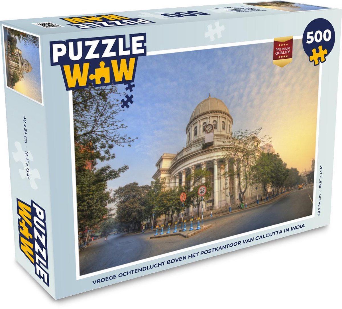 Afbeelding van product Puzzel 500 stukjes Calcutta - Vroege ochtendlucht boven het postkantoor van Calcutta in India - PuzzleWow heeft +100000 puzzels