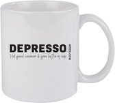 Depresso het gevoel wanneer ik geen koffie op heb Rustaagh mok - kop - beker - koffie/thee - hoogglans wit- 295 ml - grappig - herkenbaar