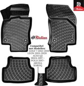 Rizline 3D rubberen matten automatten vloermatten compatibel met VW GOLF 7 2012-2019 Premium 3D originele pasvorm-rubberen zwart