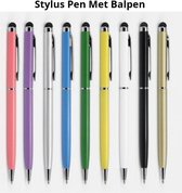 10 stuks Touchscreen Stylus Pen met Balpen | voor telefoon en tablet | Samsung,  iPhone iPad Tablet etc. | 10 stuks mix kleur |