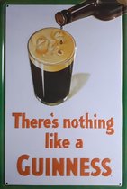 Metalen wandbord Nothing like Guinness 20x30cm