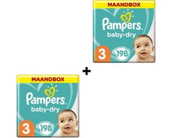 Pampers Baby-Dry Luiers - Maat 3 - 396 Stuks - Maandbox
