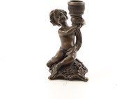Kandelaar - brons - putti - 14,1cm hoog
