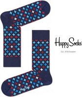 Happy Socks - Plus - Kruisjes - Sokken - Maat 36-40 - Blauw - Rood