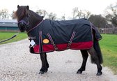 G-Horse | Paardendeken | Outdoor Regen/Winter deken | 100 gram | 145 cm | Zwart/rood