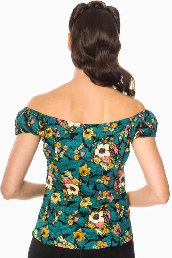 Dancing Days Tops épaules denudées dénudées -XL- TROPICAL HOLIDAY Zwart